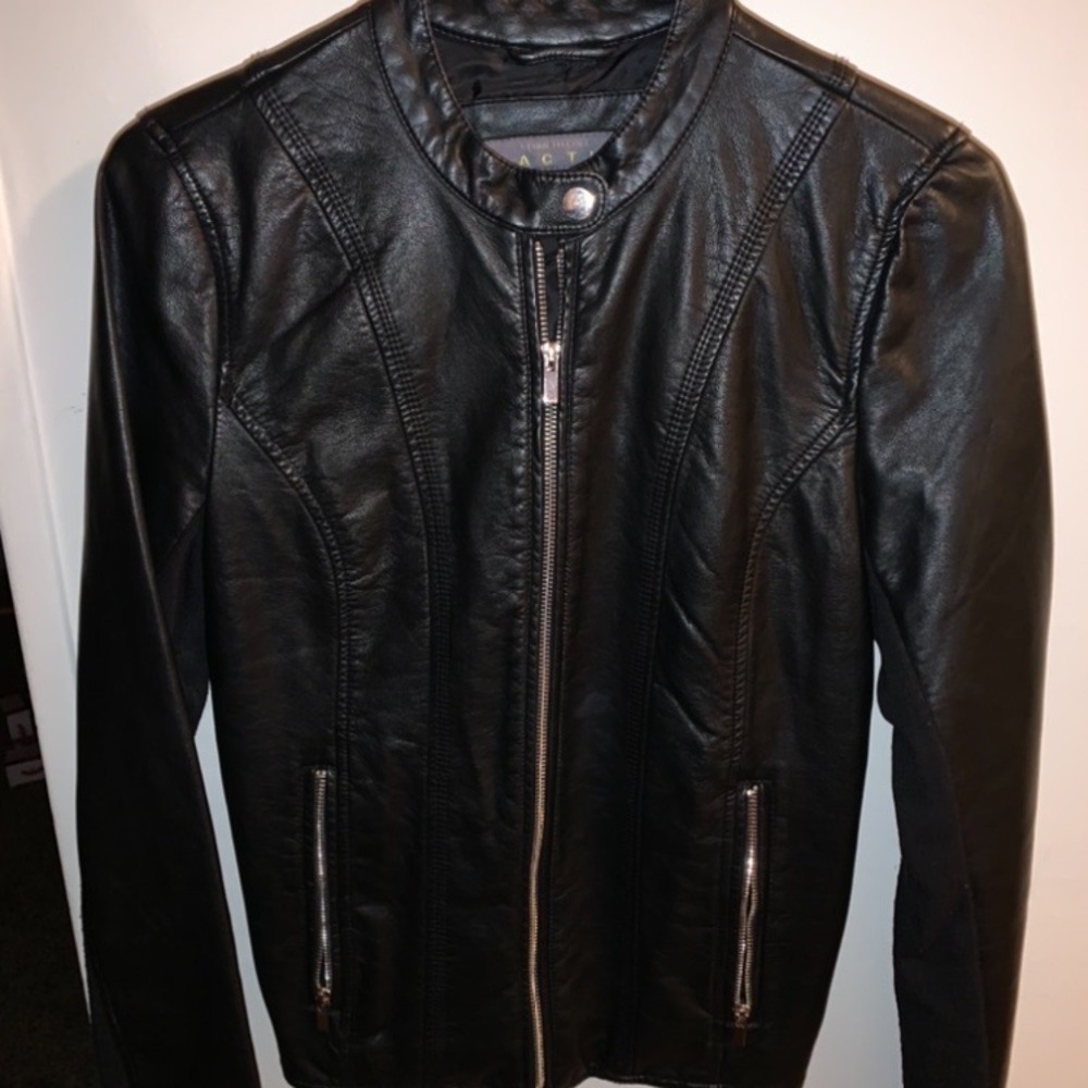 Black leather Kenneth Cole jacket